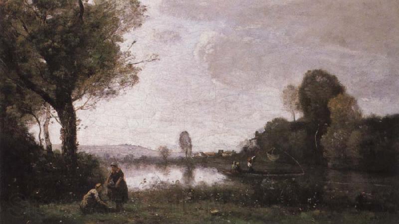 camille corot Seine Landscape near Chatou Norge oil painting art